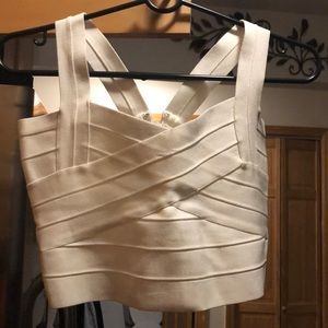 White bandage crop top